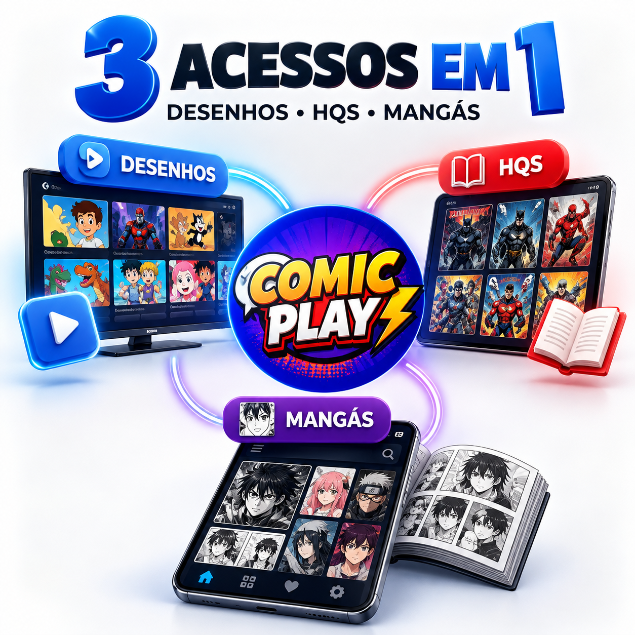 3 acessos em 1 só