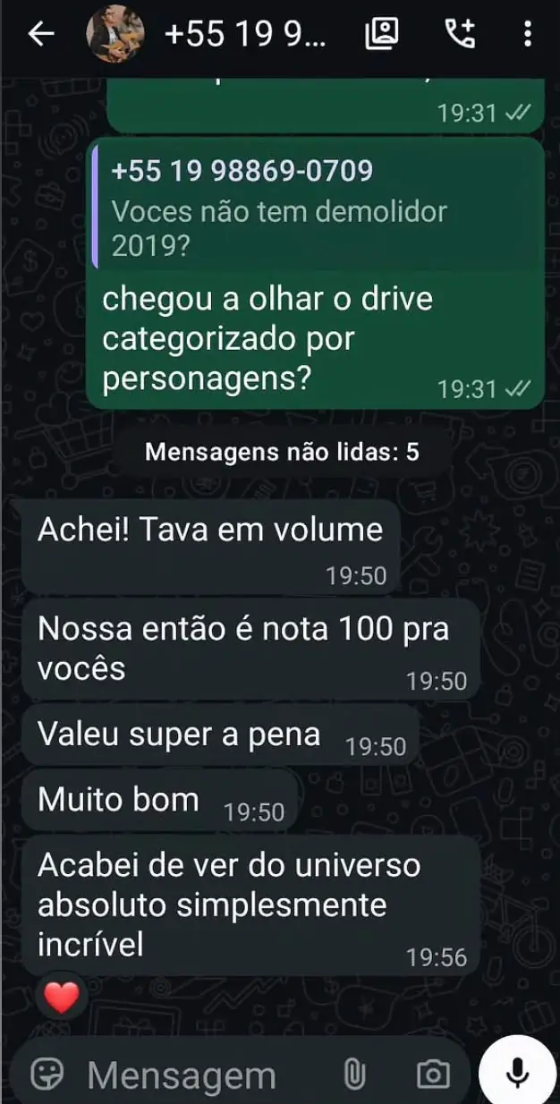 Depoimento de cliente — Print 01